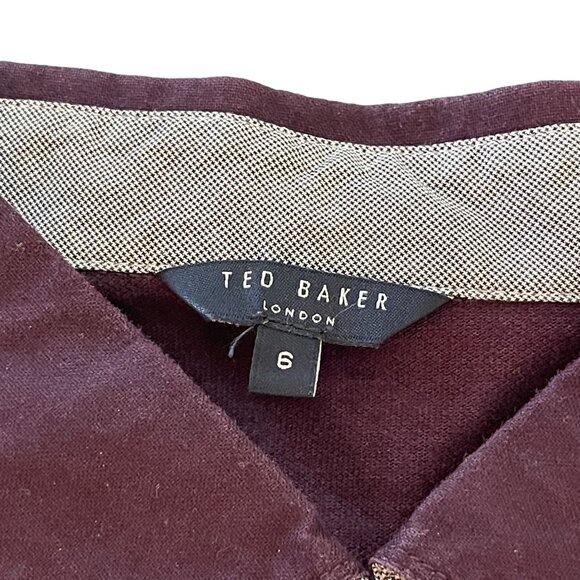 Ted Baker London Men's Pocket Knit Polo SS Shirt Burgundy Size 6 - Picture 3 of 7